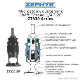 Microstop Countersink Shaft Thread 1 4 28 ZT330 Series 01