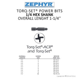 TS170 10 TORQ SET® POWER BITS