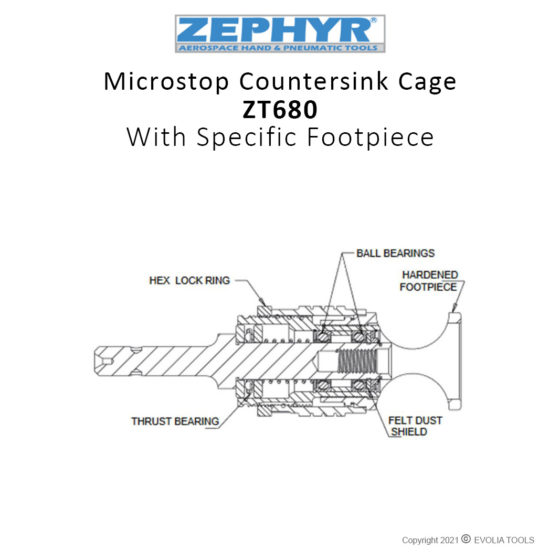 ZT680 Microstop Countersink Cage With Specific Footpiece Evolia Tools